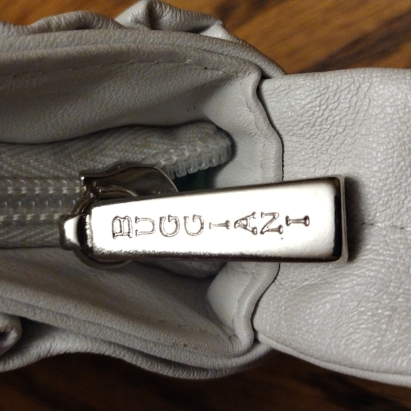 Marco Buggiani Shoulder Bag Leather Ruched Detail Italian White Small - Picture 3 of 12